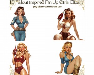 10 Fallout Inspired Pin Ups Pack /CLIPART/DIGITAL DOWNLOAD - Etsy