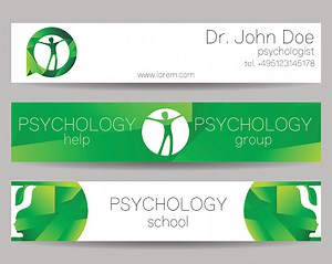Vector Psychology Web banner design background or header Templates....