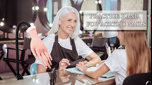 Nail Training Practice Hand for Acrylic Nails, Fake Hand Manicure Practice Tool Nails Practice, Flexible Bendable Mannequin Hand, Training Movable and Flexible Fake Hand Kit