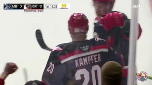 Steven Kampfer (Grand Rapids Griffins) fires one from the blue line and starts off the scoring in #MBvsGR. | AHL