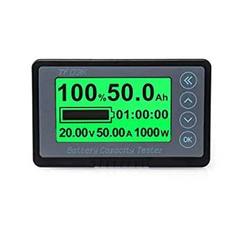 QWORK 500A Battery Monitor with Shunt for RV Battery 10V-120V, High and Low Voltage Programmable Alarm, up to 500A, with B+ Terminal Wire and 20ft Shielded Wire