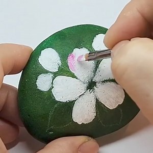 2.3K views · 16 reactions | Rock painting cherry blossom acrylic painting for beginners | Painting | Facebook
