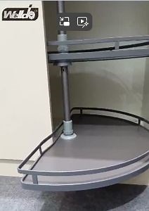 [Hot Item] Kitchen Rack Solid Board 2 Layers 180 Degree Revolving Basket