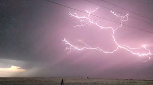 3.7K views · 119 reactions | Slow-motion video captured mesmerizing bolts of lightning spreading across the sky in West Texas near Friona on Sunday: https://bit.ly/33tBuOP | AccuWeather | Facebook