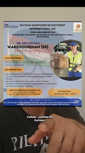2.8K views · 22 reactions | 50 Warehouseman Bound to Hungary . Skyhigh Manpower Recruitment International, Inc. #reelsvideoシ #followersreelsfypシ゚viralシfypシ゚viralシalシ #fypreelsシ゚viralシ #buhayofwabroad #jobsearch #jobopportunity #europa #hiringnow #highlights | Justine sa Europa | Facebook