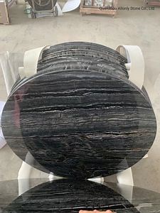 [Hot Item] Oval Round Black Wooden Marble Table Top for Coffee Shop and Dining Room