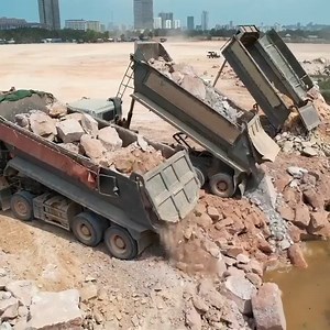 The Project Going Fast! Specialy Skill Operator Bulldozer Moving Rock To Water Source : Mr Machines at YouTube channel | Alat Berat Mania