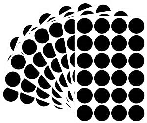 Colored Dot Labels, Removable Round Color Coding Stickers, 1.5 Inch Polka Circle Dot Labels for Garage Sale/Yard Sale Price Stickers/Classroom (Black, 600Pcs)