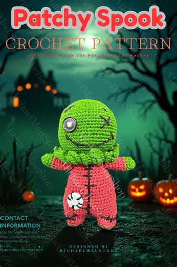 Halloween Amigurumi Crochet Pattern: Spooky Gothic Plush Doll (PDF) - Etsy