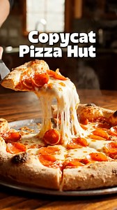 🍕 Copycat Pizza Hut Pan Pizza (Buttery Crust • Crispy Edges • Extra Cheesy Comfort) This is the real Pizza Hut–style pan pizza, made at home — thick, fluffy inside, golden and crispy on the bottom, with that unmistakable buttery crust and loads of melty cheese. Same nostalgia, same indulgence… just fresher and honestly better than takeout 🤍 If you grew up on Pizza Hut, this one hits hard. ⏱️ Recipe Details Prep Time: 20 minutes Rise Time: 1 hour Cook Time: 15–18 minutes Total Time: ~1½ hours S