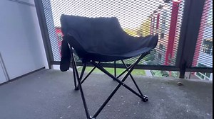 Foldable Compact Camping Chairs for Adults - Portable Folding Ultralight Moon Round Chair for Backpacking - Outdoor Chairs with Rear Storage Bag