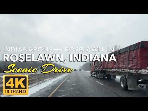 Scenic Winter Drive Indianapolis to Roselawn, IN | From City Grid to Rural Silence