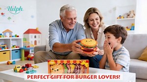 Hilph Kids Ice Packs - Cute Hamburger Boo Boo Ice Pack for Toddlers & Children, 6-Piece Ruesable Hot Cold Gel Therapy Compress Set for Injury, Body Pain Relief, Bumps, Headaches, Tootheche