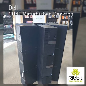 Looking for an affordable desktop computer? At Ribbit Computers, we are having a sale on Dell 3040 Refurbished Desktops. These computers have an Intel i3 6100 processor, 8GB DDR4 RAM and 500GB HDD. All for only $149.99. Hurry in while supplies last! | Ribbit Computers