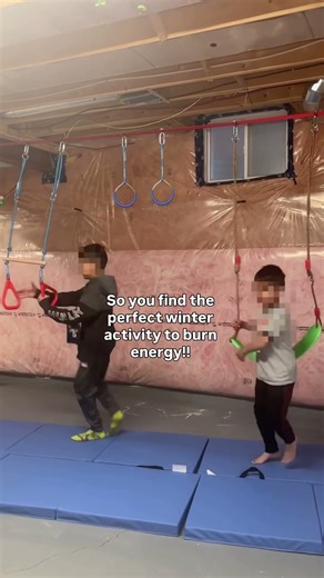 This ninja course is so perfect for active kids, especially in the winter!