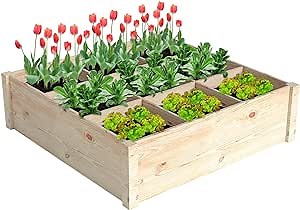 Barbella Raised Garden Beds Outdoor, Above Ground Planter Box, Outdoor Planting Boxes for Flowers/Vegetables/Herbs in Backyard/Garden/Patio/Balcony