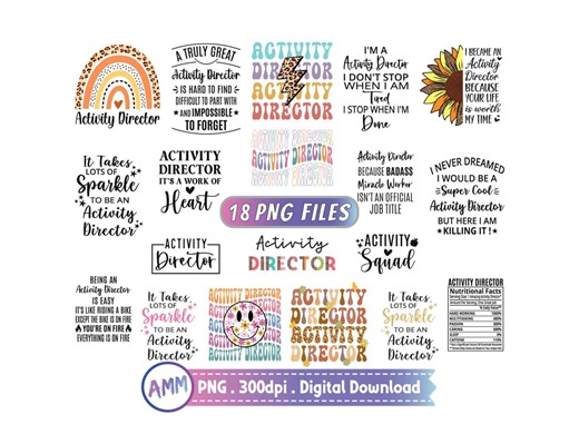 Activity Director Png, Activity Director Shirt Png, Bundle, Activity Professional Week, Retro, Sparkle, Retro, Leopard, Sublimation Design. - Etsy