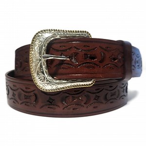 Hand Tooled Leather Western Belt: Removable Buckle, Cowboy Rodeo Style - Etsy