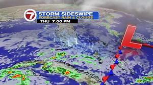 A "storm sideswipe" will draw in more moisture, leading to the possibility for some rain and thunderstorms tonight and potentially lingering into the first couple hours of Friday morning | 7Weather | Facebook