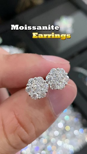 Sparkling Moissanite Floral Cluster Stud Earrings#moissanite #moissanitejewelry #comfortablewear #delzzadjewelry #earrings #2025vibes #springoutfitsinspo #springtok #Iceout #giftideas #AffordableDrip #mothersday #flower