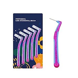 Interdental Brushes Angle Cleaners, Braces Angle Brush Cleaner with Soft Bristles for Deep Clean Between Teeth and Gums (0.6mm) 10pcs