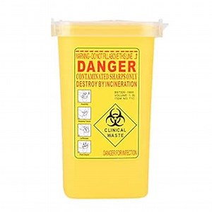 Tattoo Plastic Sharps Container, 1L Size Waste Box, Eco Friendly Needle Waste Box, Rubbish Waste Box, for Medical Needle Stirage Biohazard Needle Disposal (Yellow)
