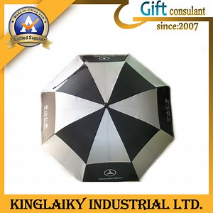 [Hot Item] Two Layer Golf Folding Umbrella with Logo for Promotion (KU-006)