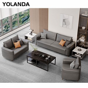 [Hot Item] Yolanda Office Furniture Modern Style Leather Sofa Set Designs Large Sofa European for Living Room Sectional Couch