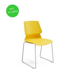 [Hot Item] Ergonomic Design Comfortable Yellow Plastic Training Chair Office Furniture