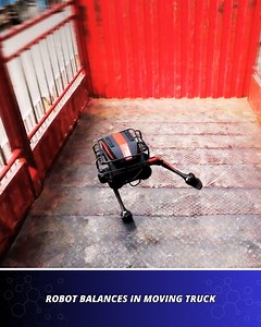 Robot tackles sharp turns and sudden stops with zero support in the back of a moving truck. | Startup Selfie