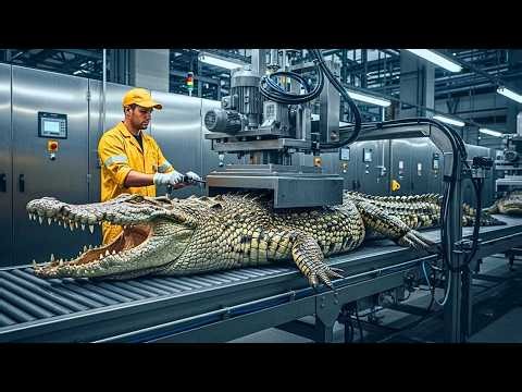How Millions of Crocodiles Are Processed in Massive Industrial Factories