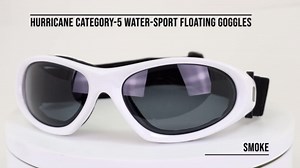 Hurricane Eyewear Category-5 White Jet Ski Water-Sport Floating Goggles with Polarized Smoke Lens Interchangeable Sunglasses to Goggles (Pack of 2)