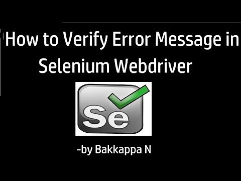 Selenium Tutorial for Beginners || How to Verify Error Message Assertion in Selenium WebDriver