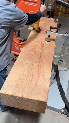 The little elves in the door shop and T-shed are hard at work doing elf things. Today they are cutting a beam with the articulating band saw. #mmlumber #mmlumberdoorshop | M&M Lumber