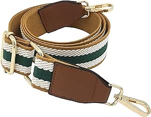 Brown Stripes Jacquard Wide Purse Strap Replacement Adjustable Crossbody Handbag Strap Belt
