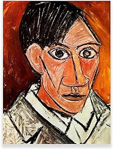 Pablo Picasso Wall Art Self Portrait Painting - Portrait Art Prints - Abstract Canvas Art Wall Decor for Home Livingroom Bedroom Unframed (Self Portrait,12x16inches/30x40cm)