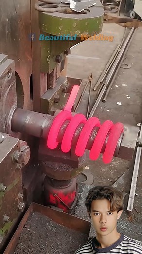 Hot coil spring manufacturing process #machinery #engineering #tool | Beautiful Welding | Facebook