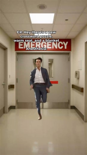 You haven’t seen speed until anesthesia hears “crossword and warm seat.” 🏃💨 #medicalhumor #healthcarehumor #anesthesiologist | Kunal Sood, MD