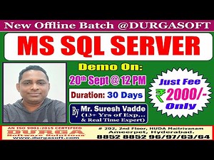 MS SQL SERVER Offline Training @ DURGASOFT