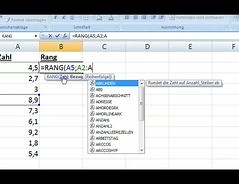 Excel - Rang-Funktion richtig nutzen