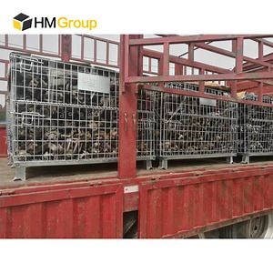 [Hot Item] Warehouse Logistic Stackable Collapsible Galvanized Metal Pallet Wire Mesh Container
