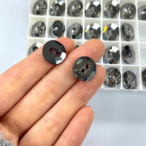 Swarovski Round Crystal Buttons With Two Holes: 14mm Crystal SATIN - Smoky Color - Etsy Australia