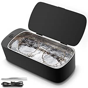 Professional Jewelry Cleaner Machine, Sonar X Ultrasonic Cleaner for Jewelry, Silver,Eyeglasses, Rings, Coins, Denture, Chain (Black)