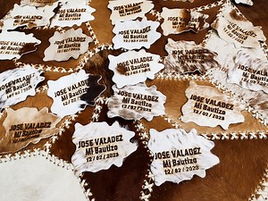 Custom Cowhide Coasters, Real Leather Wedding Favors - Etsy