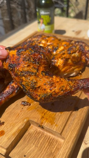 Spatchcock Chicken with Garlic and Herb Yoghurt by @cud_cooks 🐓🧄🌶️ A banging summer dish - juicy, chargrilled chicken in a spicy marinade made with our Squeezy olive oil bottles on a bed of soothing garlic and herb yoghurt topped with our Squeezy Extra Virgin Olive Oil. Marinade and yoghurt recipes below! Marinade - In a blender, combine 4 garlic cloves, 4 shallots, 3 red chillies, bunch of coriander, 2 tbsp smoked paprika, 2 tbsp cayenne, 2 tbsp cumin, pinch of salt, juice of 1 lemon, 2 tbsp