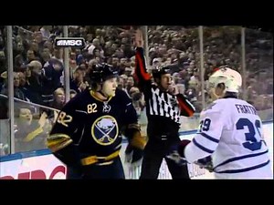 Marcus Foligno vs Matt Frattin fight. Toronto Maples Leafs vs Buffalo Sabres 4/3/12 NHL Hockey