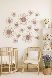 Handmade Woven Daisy Wall Decor: Boho Nursery Flowers (set of 15) - Etsy