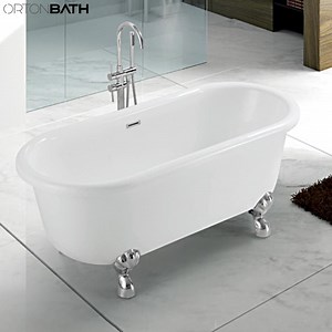[Hot Item] Ortonbath Silver Clawfoot Adult Acrylic Freestanding Hot Swim SPA Bathtub Bath Tub Freestanding Plastic Sanitary Ware Bathtub