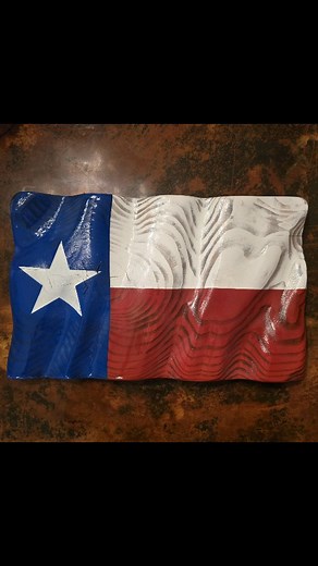 First attempt at carving a wood flag. Emily Hensel #texas #texasflag #woodworking | TC Hensel