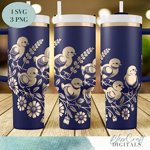 Cute Chick Floral Design, Spring Laser Engraving SVG, 40oz Tumbler Wrap, Farmhouse Decor, Digital Download, Country Chic Design for Tumblers - Etsy